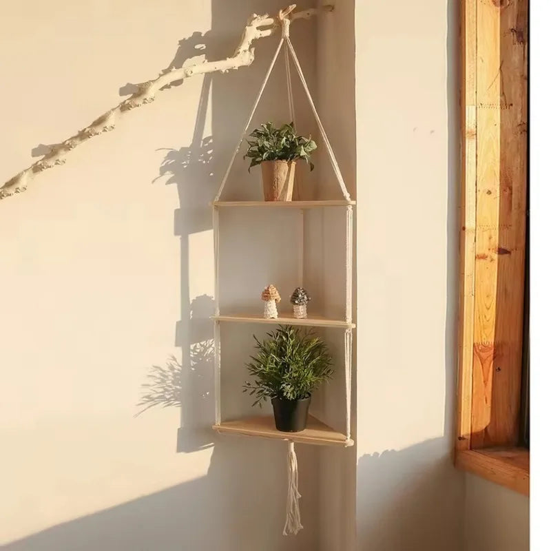 Wood Triangle Corner Floating Wall Shelf – Boho Home Decor Babs