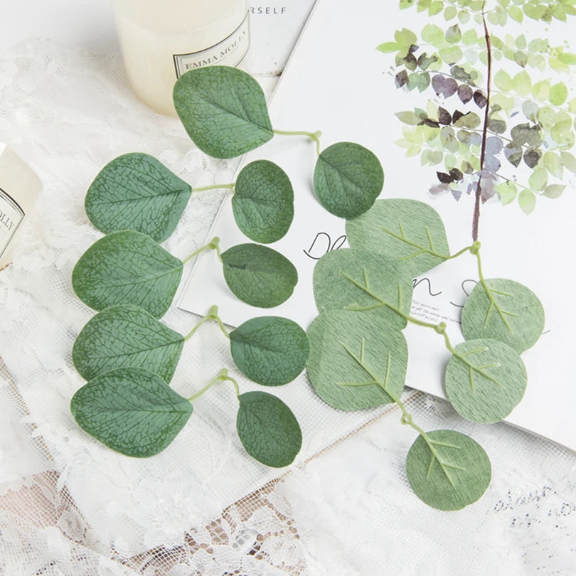 50/100Pcs Silk Eucalyptus Rose Leaves UV-Protected Artificial Decor Artificial Decorative Leaves Babs
