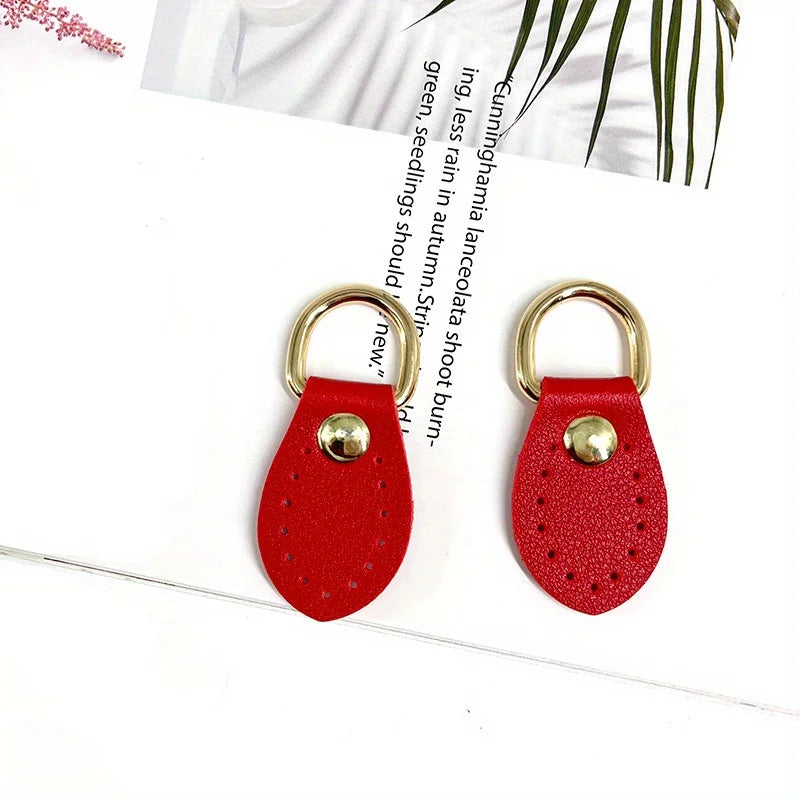 2PCS Leather D-Ring Buckle DIY Bag Strap Accessories | Multi-Color Leather Bag Hardware Babs Red