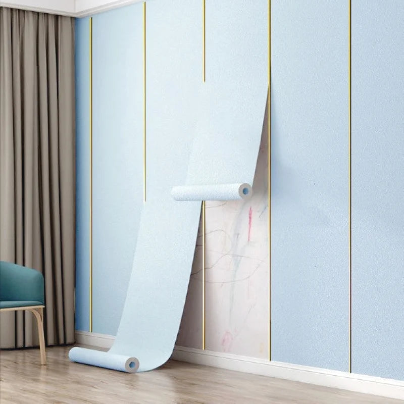 3D Foam Wall Stickers Self-Adhesive PVC Wallpaper 16 Colors Foam Wall Stickers Babs Diatom light blue 1pcs 50cmX1m