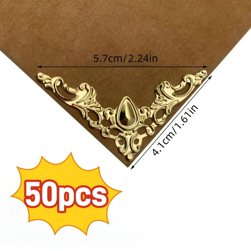 50 Metal Corner Protectors – Hollow Triangle Decorative Design Decorative Corner Protectors Babs Golden
