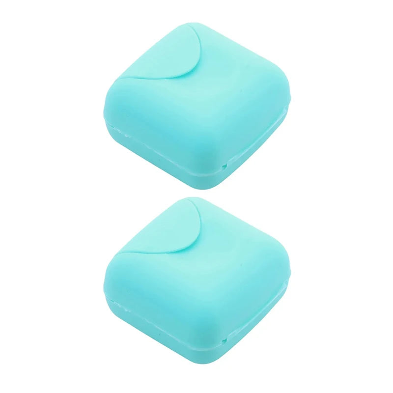 Portable Travel Soap Dish Box – Candy Color Plastic Holder Travel Soap Dish Babs 2pcs Blue S