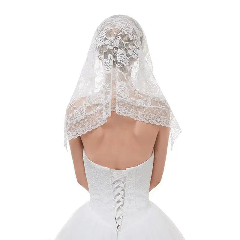 Lace Triangle Church Shawl Floral Mantilla Veil Scarf | 90×45cm Lace Mantilla Shawl Babs