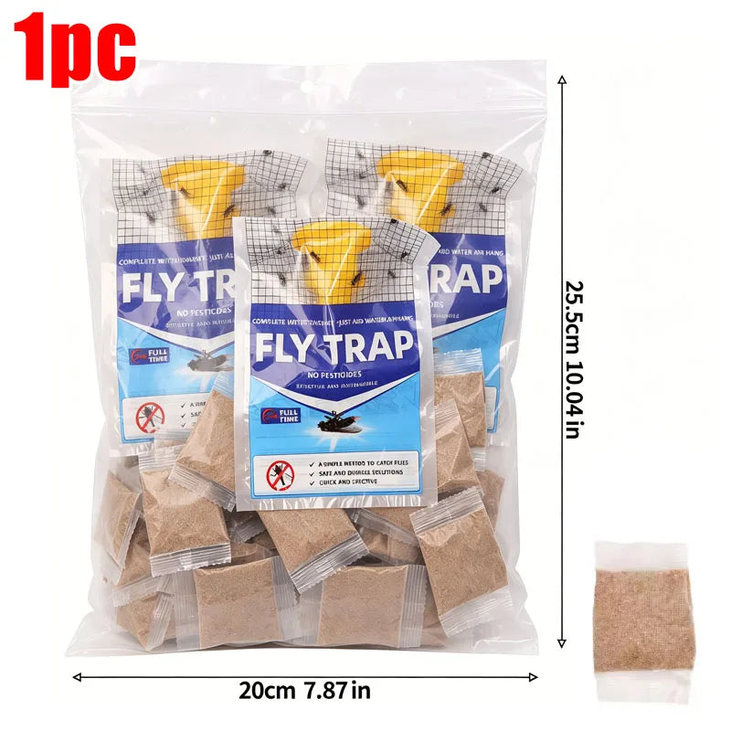 Outdoor Hanging Fly Trap Bag – High Capacity Disposable Catcher Fly Trap Bag Babs Bag with Bait-1set