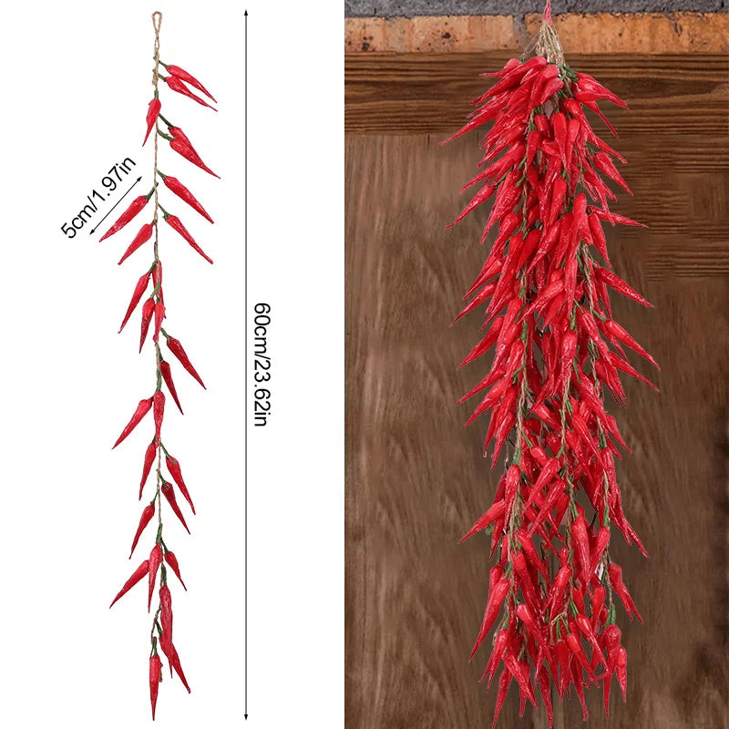 Artificial Foam Vegetable Wall Hanging Decor – Chili, Garlic & Pumpkin Artificial Vegetable Decor Babs Red Pepper 3Pcs