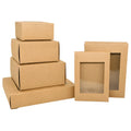 6-Pack Kraft Paper Gift Boxes with Window | Party & Wedding Favors Gift Packaging Box Babs brown 8x8x4cm