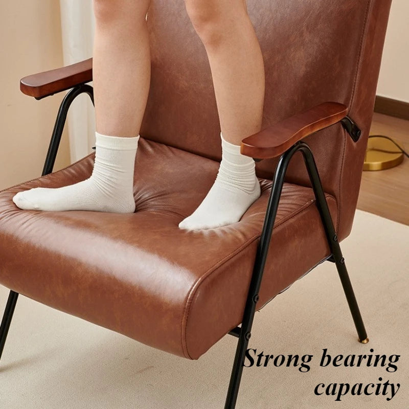 Retro Faux Leather Leisure Armchair | Single Sofa Chair Leisure Armchair Babs