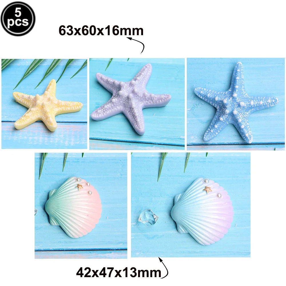 Mermaid Cake Toppers Set – Tails, Shells & Birthday Decor Cake Topper Set Babs DEEP BLUE