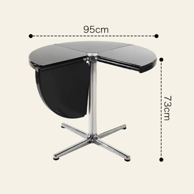 Nordic Foldable Round Dining Table | Metal Frame, 95x73cm Foldable Dining Table Babs