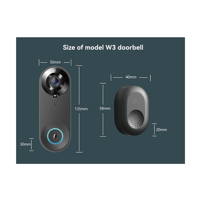 WiFi Video Doorbell 2MP Camera, PIR Motion & Night Vision WiFi Video Doorbell Babs