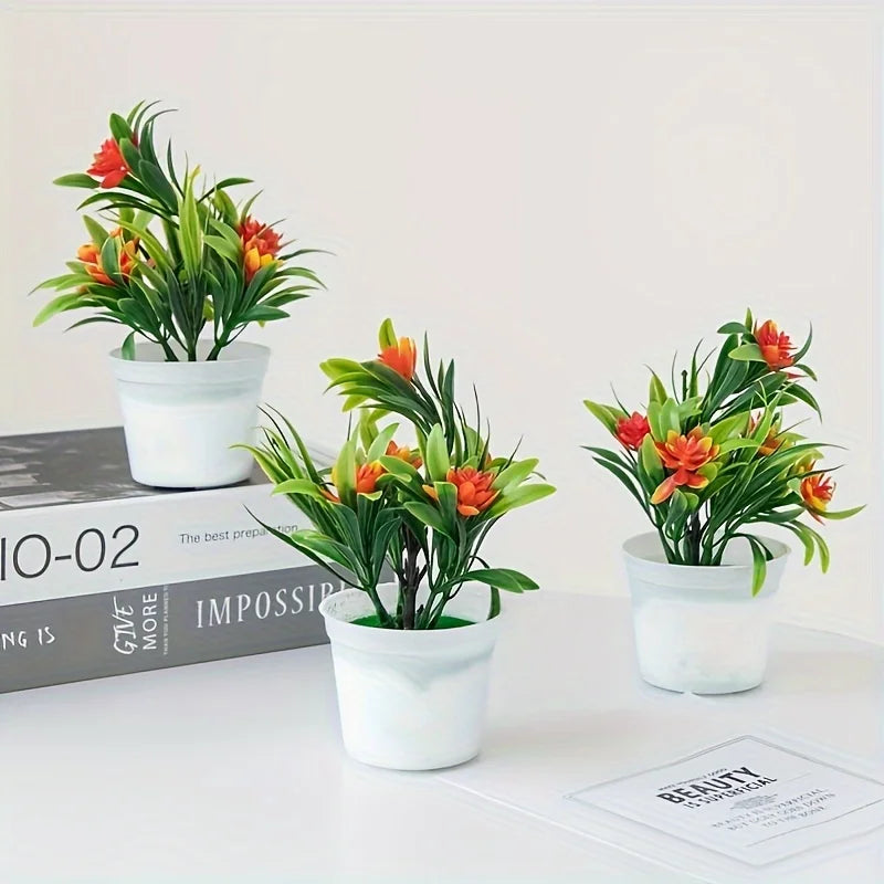 Artificial Lotus Flower Bonsai Mini Potted Wedding Home Decor Artificial Flower Bonsai Babs