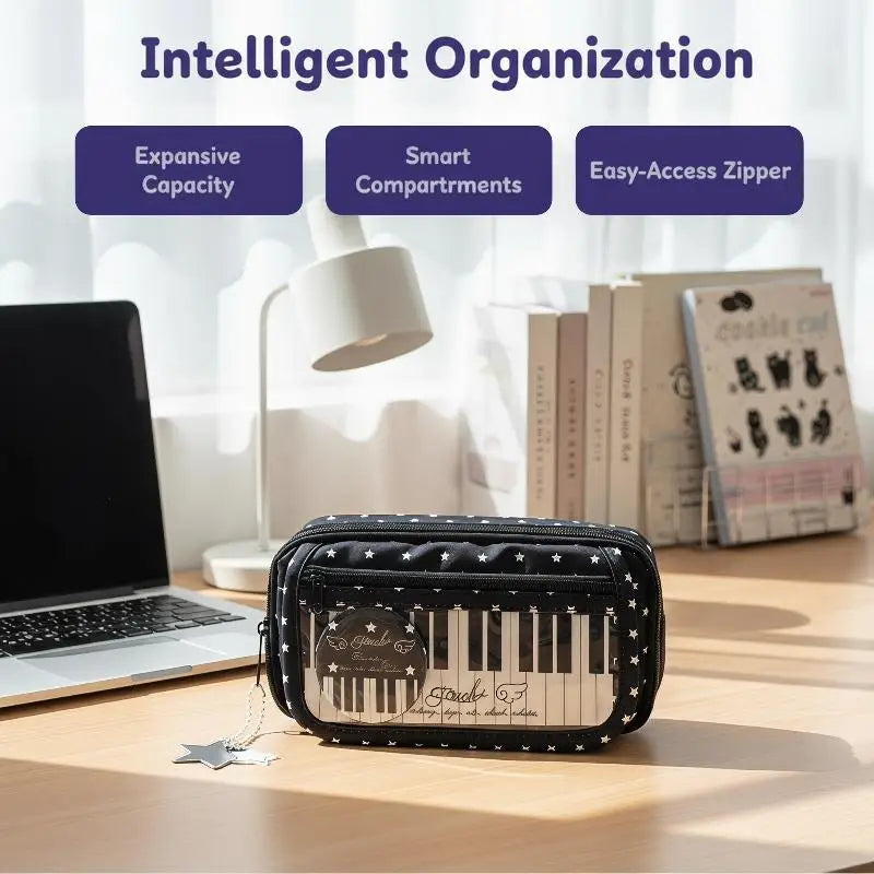 Kawaii Piano Keyboard Pencil Case – Large Capacity Pouch Pencil Case Babs