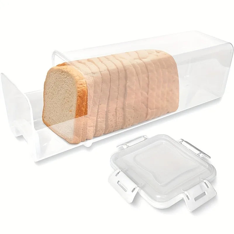 Clear Acrylic Airtight Bread Box with Lid | Kitchen Organizer Bread Box Babs white