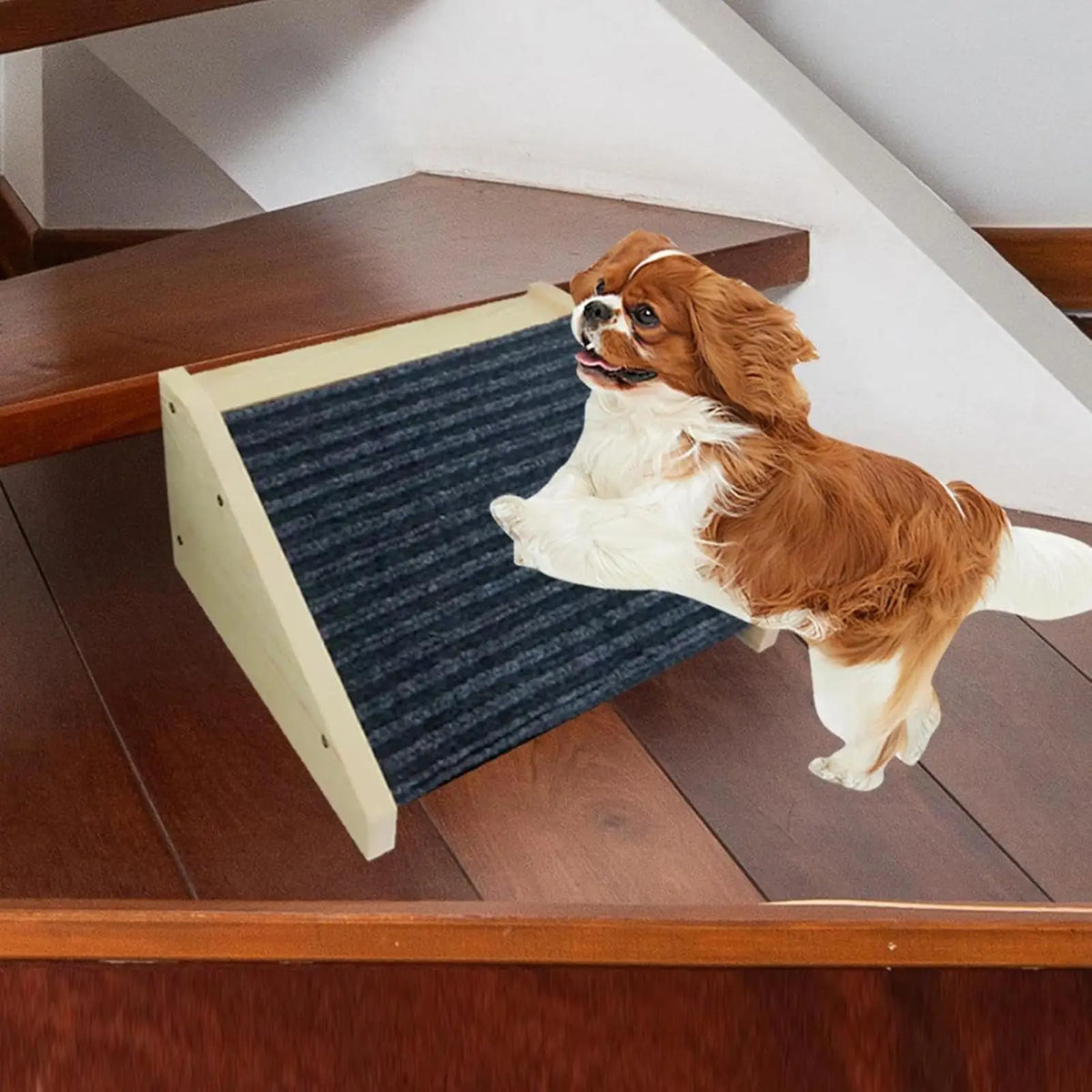 Non-Slip Wooden Dog Stairs & Pet Ramp for Bed & Sofa Pet Stair Ramp Babs