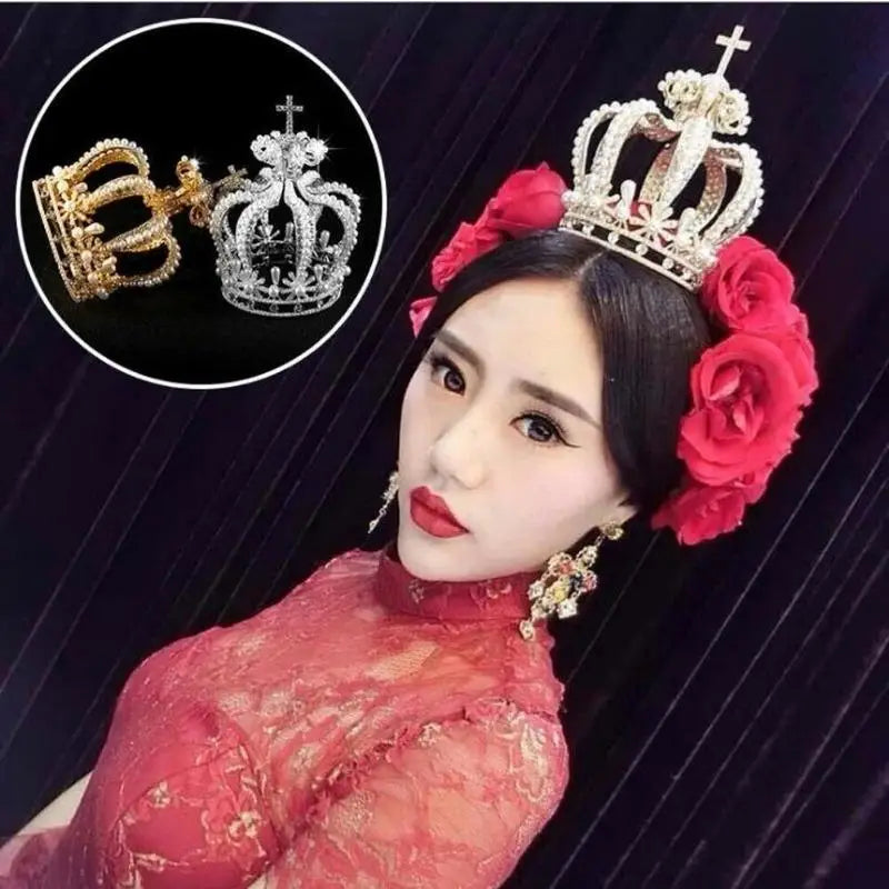 Crystal Pearl Baroque Bridal Tiara | Wedding Crown Accessory Bridal Tiara Crown Babs