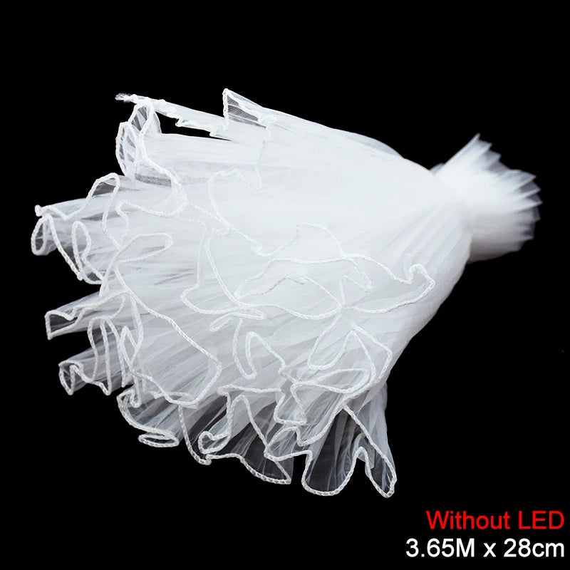 LED Mesh Yarn Flower Wrap Roll – DIY Wedding & Gift Packaging Gift Wrapping Mesh Babs White-NOT LED