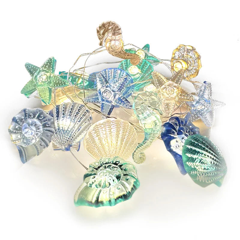 2M 20 LED Ocean Seashell Starfish Fairy String Lights Party Decor Fairy String Lights Babs