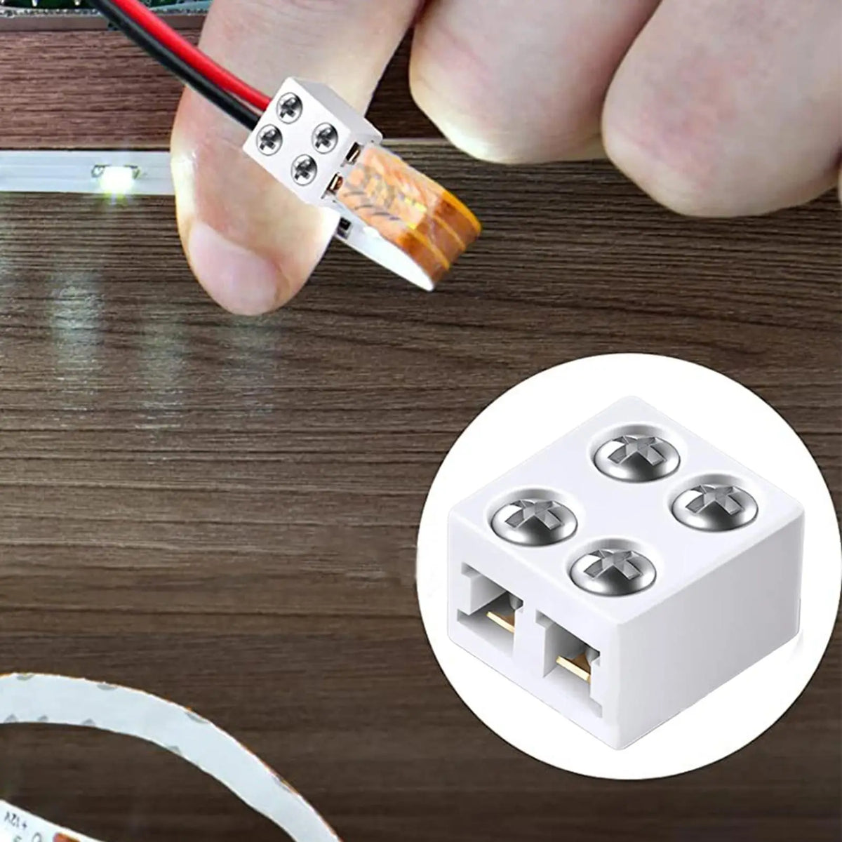 8mm Solderless LED Strip Connectors – Male & Female Terminal LED Strip Connector Babs