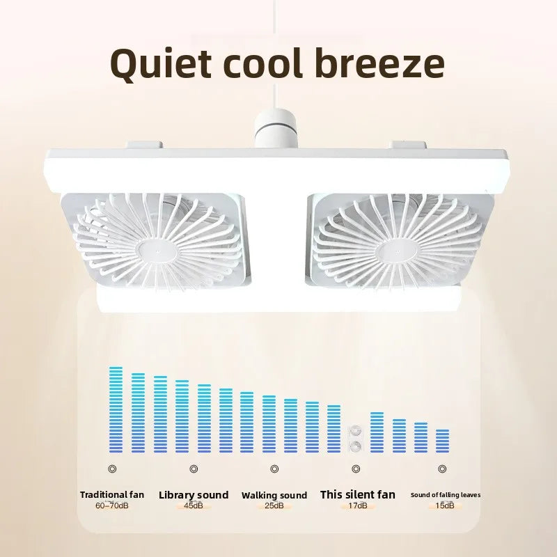 Dual Fan LED Ceiling Light E27 Base – Quiet, Powerful, 200W Ceiling Fan Light Babs