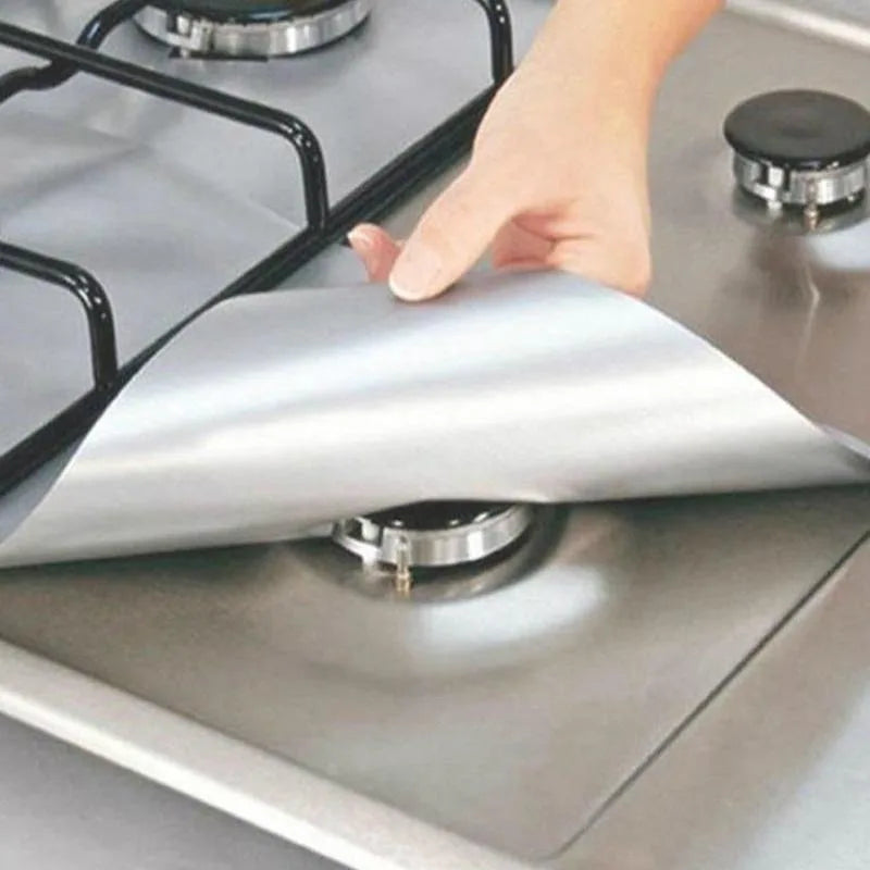 4-Pack Gas Stove Protector Liner Mats – Non-Stick Reusable Stove Liner Mats Babs