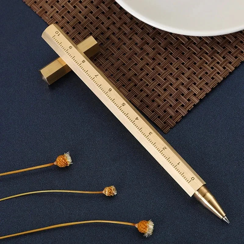 Hexagonal Brass Vintage Ballpoint Pen | Business Gift Pen Brass Ballpoint Pen Babs
