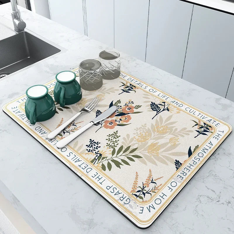 Diatom Mud Coffee Machine Mat – Quick-Dry Dish Drying Pad Dish Drying Mat Babs