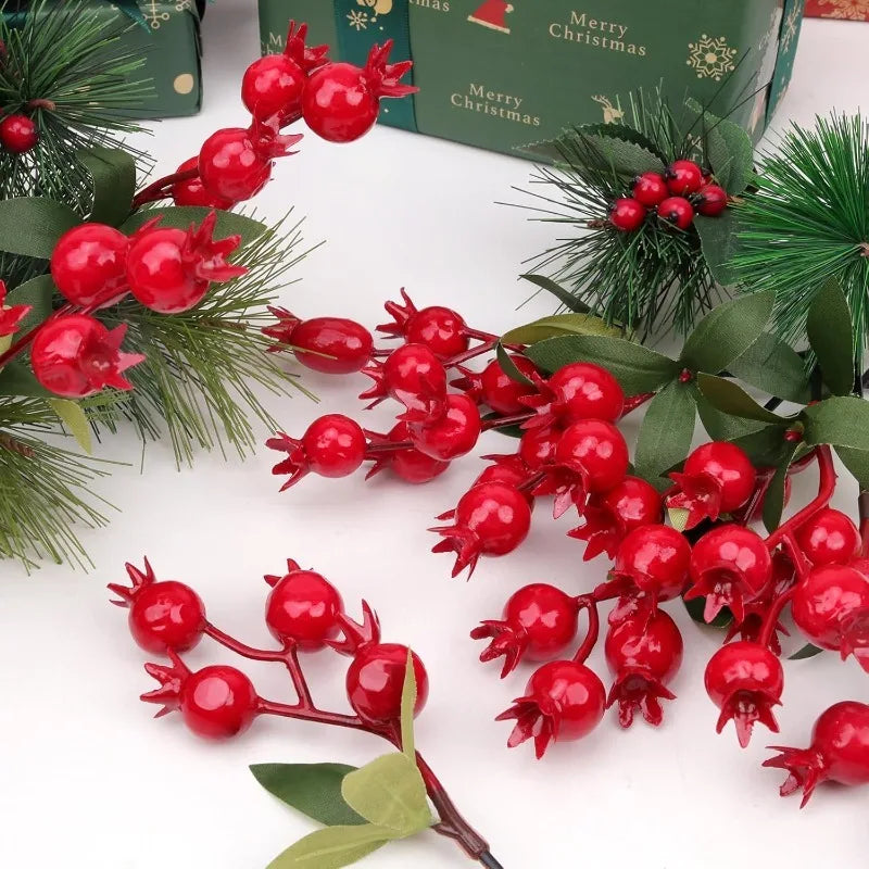 10 Pcs Foam Red Berry Bouquet – Christmas Artificial Flowers Artificial Flower Stems Babs