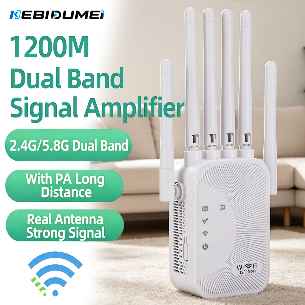 AC1200 Dual Band WiFi Extender 1200Mbps 2.4G & 5GHz Repeater WiFi Range Extender Babs