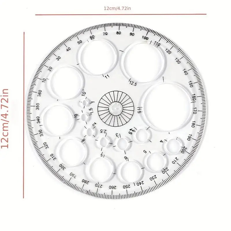 3-Piece Drafting Ruler Set – 360° Full Circle Protractor Drafting Ruler Set Babs