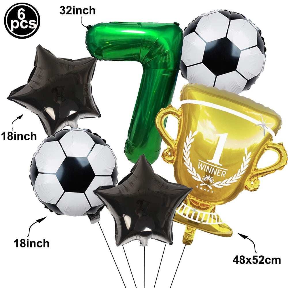Soccer Party Balloon Kit – Football Birthday Decoration Set Party Balloon Kit Babs D Number 7 As pictures show