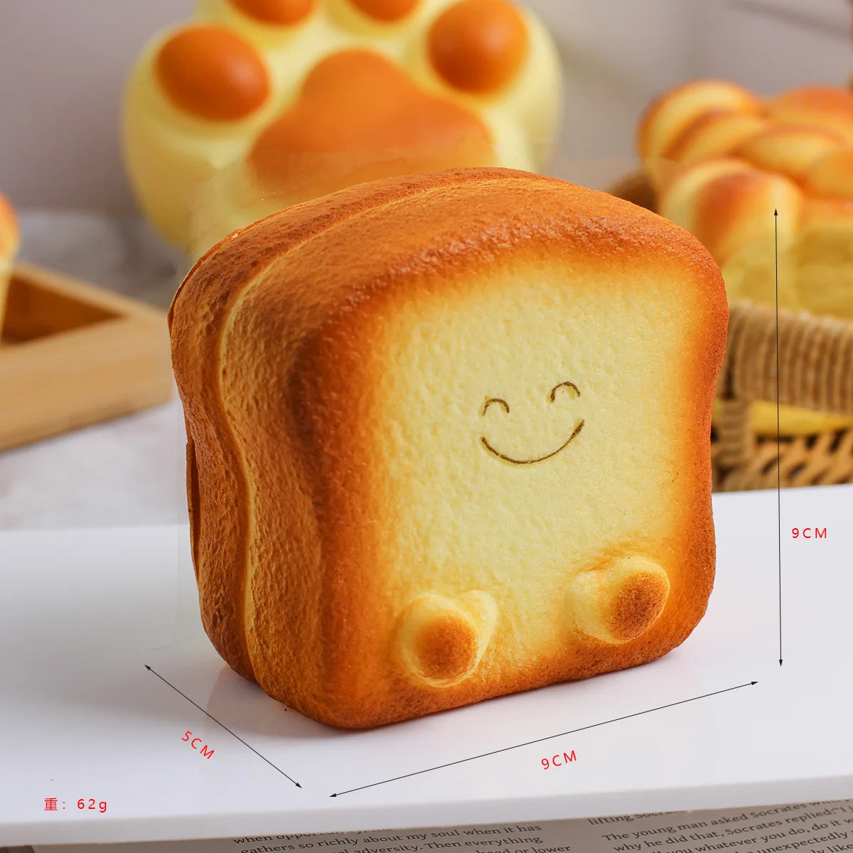 Slow Rebound Squishy Bread Squeeze Toy – Kawaii Desk Ornament Squishy Squeeze Toy Babs E