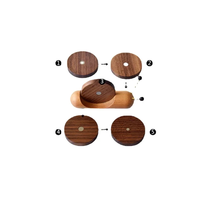 Snail-Shaped Wooden Tea Coaster Set – Heat Insulation Cup Mat Wooden Tea Coaster Babs