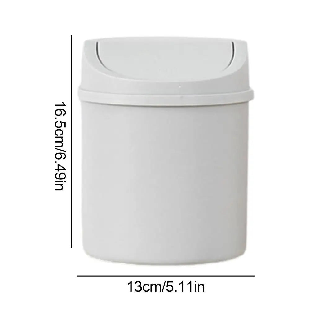 Mini Desktop Trash Can with Lid – Small Tabletop Waste Bin Desktop Trash Can Babs Grey