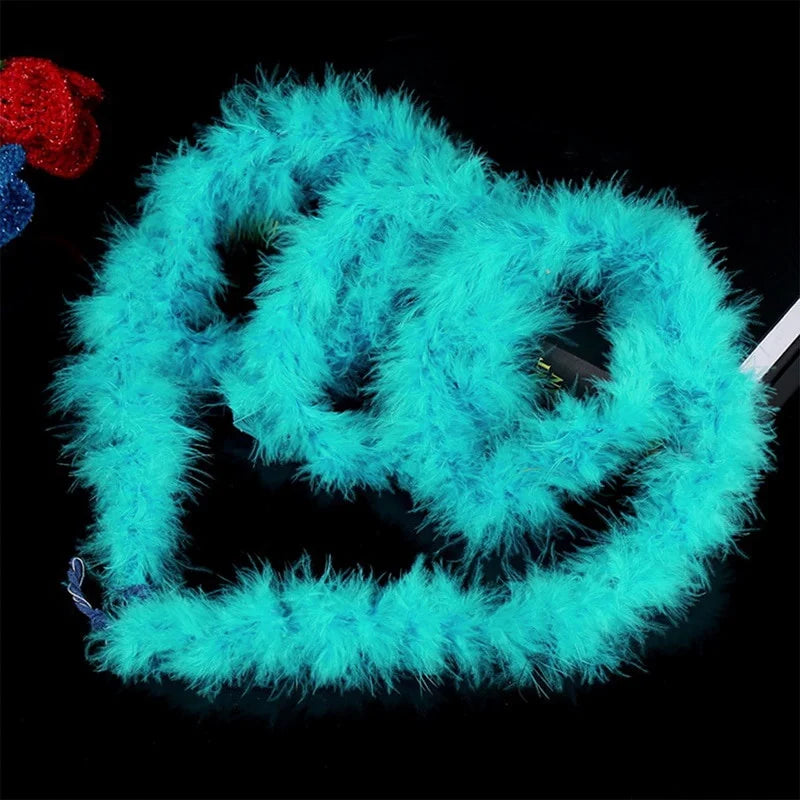2PCS 2M Christmas Feather Boa Garland – Party & DIY Décor Feather Boa Garland Babs sky blue