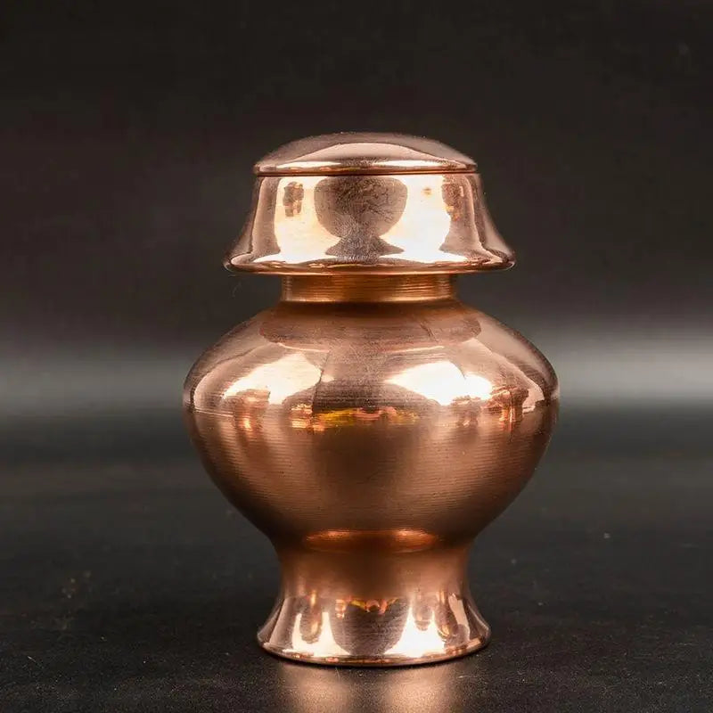 Tibetan Copper Mani Bottle – Buddhist Décor & Spice Storage Copper Decorative Bottle Babs