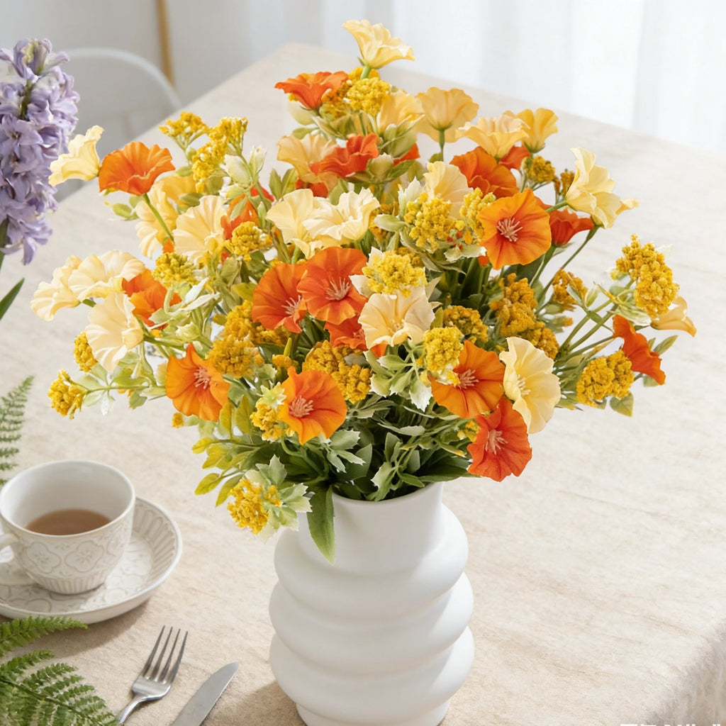 Silk Artificial Morning Glory Flowers – Wedding & Home Décor Artificial Flower Bouquet Babs