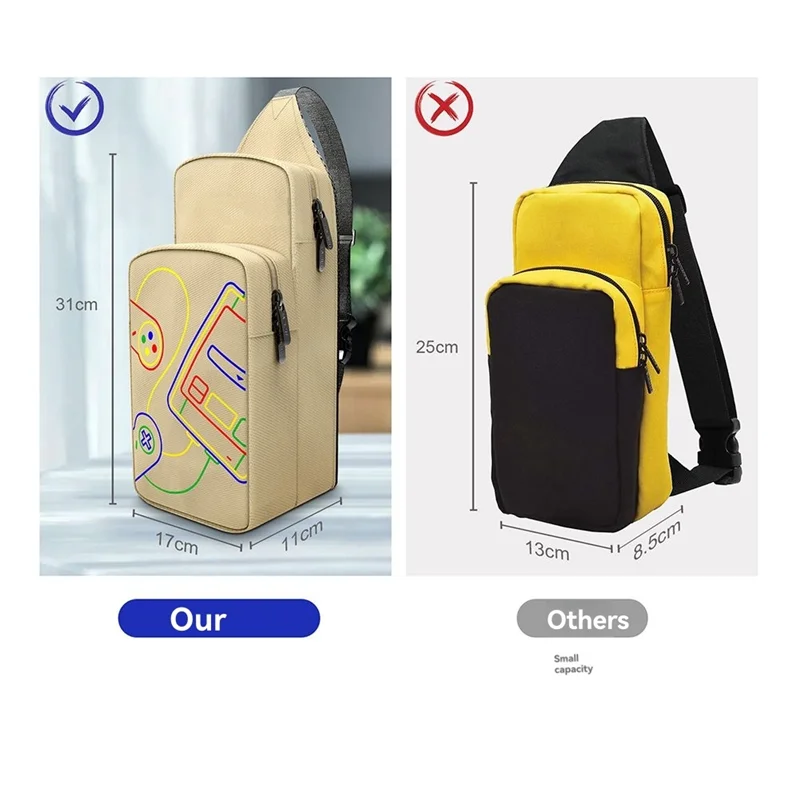 Nintendo Switch OLED Crossbody Bag – Gaming Storage Shoulder Bag Gaming Console Bag Babs