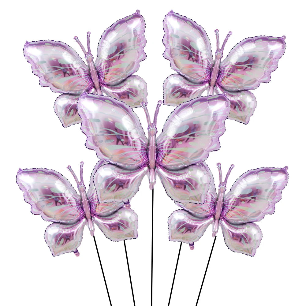 5pcs Butterfly Foil Balloons – Party, Birthday & Baby Shower Party Foil Balloons Babs