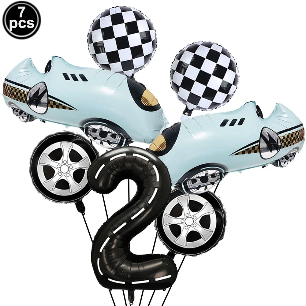 Race Car "Two Fast" 2nd Birthday Party Supplies Set Birthday Party Decor Babs balloon set