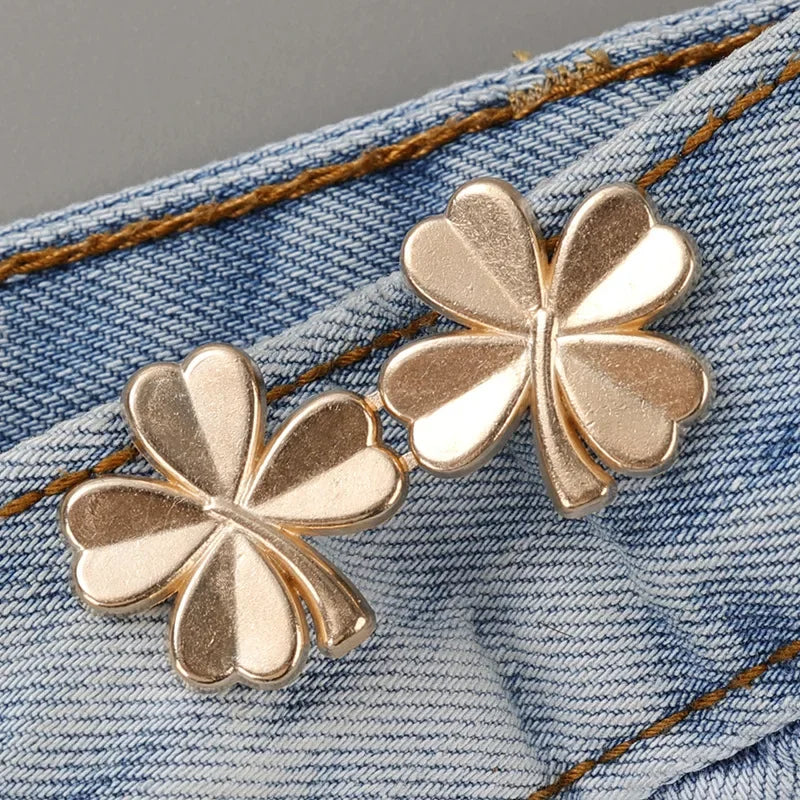 Adjustable Jeans Button Clips – No-Sew Waist Tightener Clothing Button Adjuster Babs