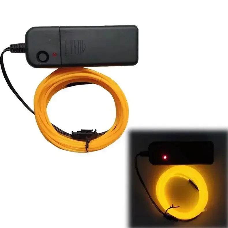 EL Wire Neon LED Glow Cable – DIY Costume, Car & Party Decor EL Wire Glow Cable Babs yellow 2m length