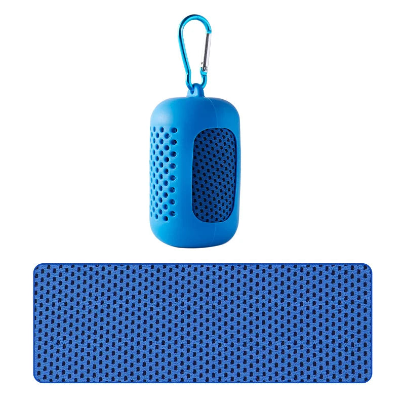 Cooling Towel & Silicone Bag – Fast Drying Sports Beach Towel Cooling Sports Towel Babs Dark Blue 30-80cm