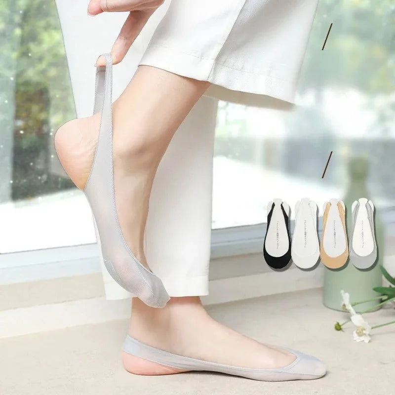 Women's Invisible No-Slip Liner Socks – Ice Silk Low Cut Invisible Liner Socks Babs