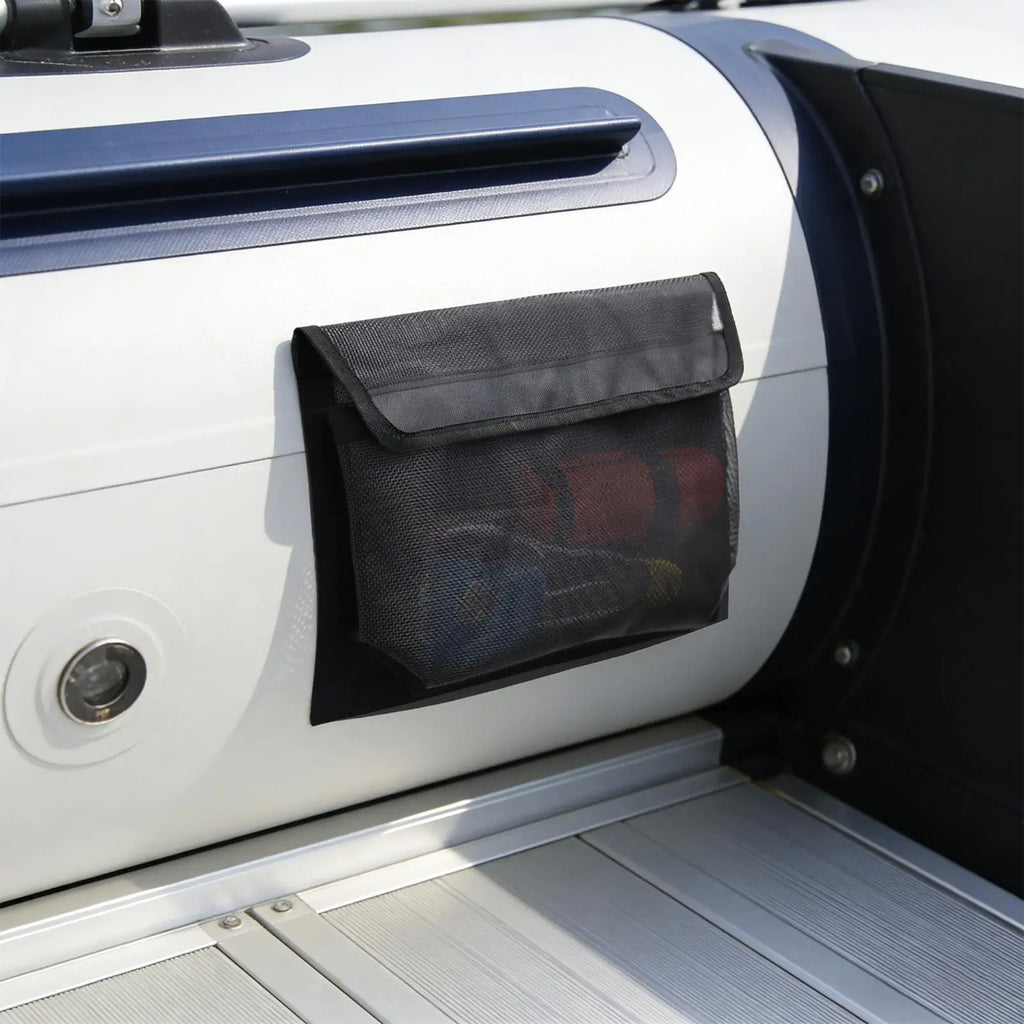 Boat Storage Mesh Bag – Adhesive Mount & Secure Flap Cover Marine Storage Bag Babs