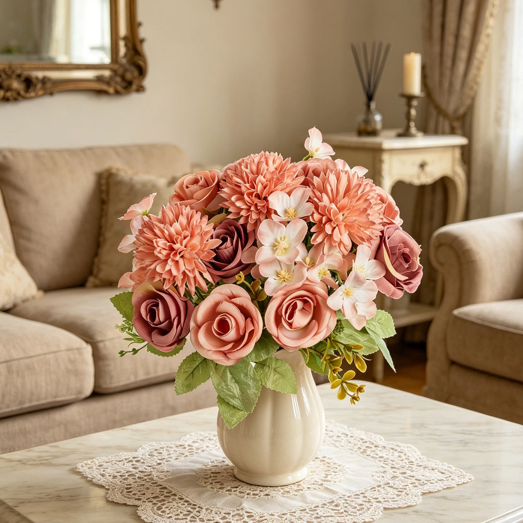 Artificial Silk Rose Bouquet – Wedding & Home Décor Gift Artificial Flower Bouquet Babs