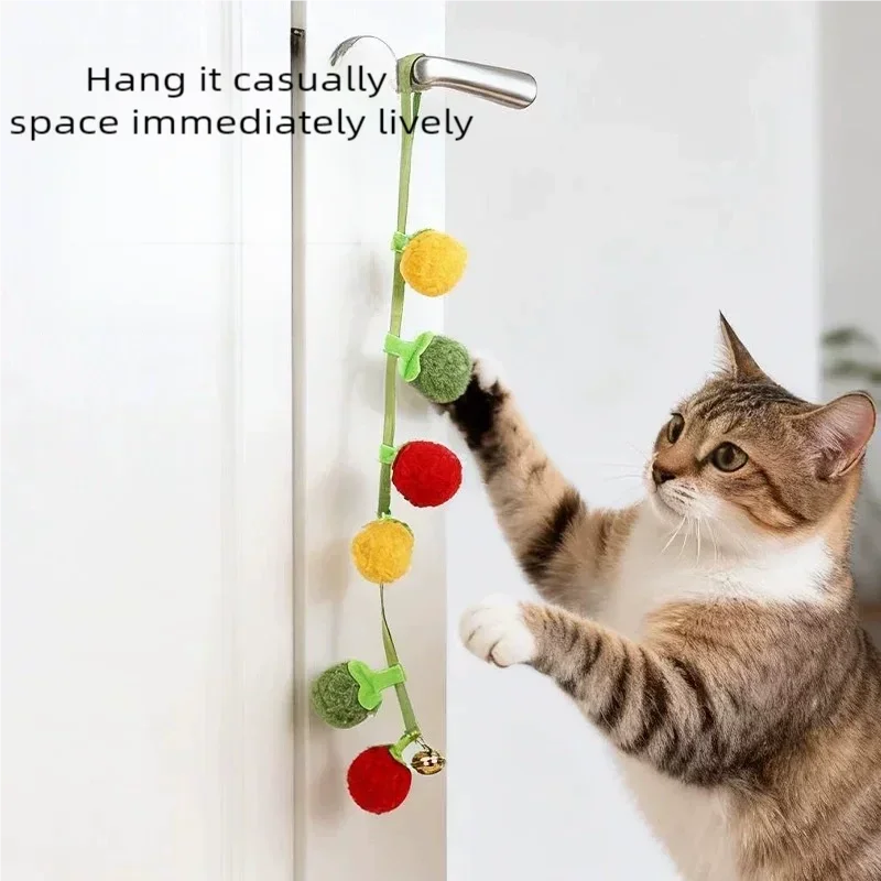 Tomato Cat Teaser String Toy with Bell – Interactive Kitten Toy Cat Teaser Toy Babs