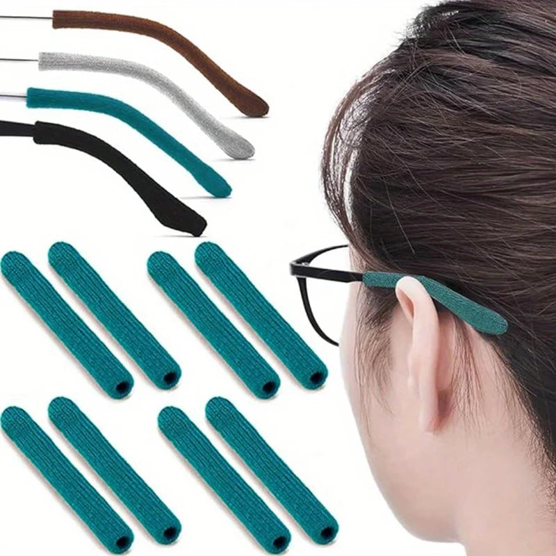 4 Pairs Soft Knit Glasses Ear Grip Covers – Anti-Slip Temple Tips Eyeglass Temple Covers Babs C-4pcs