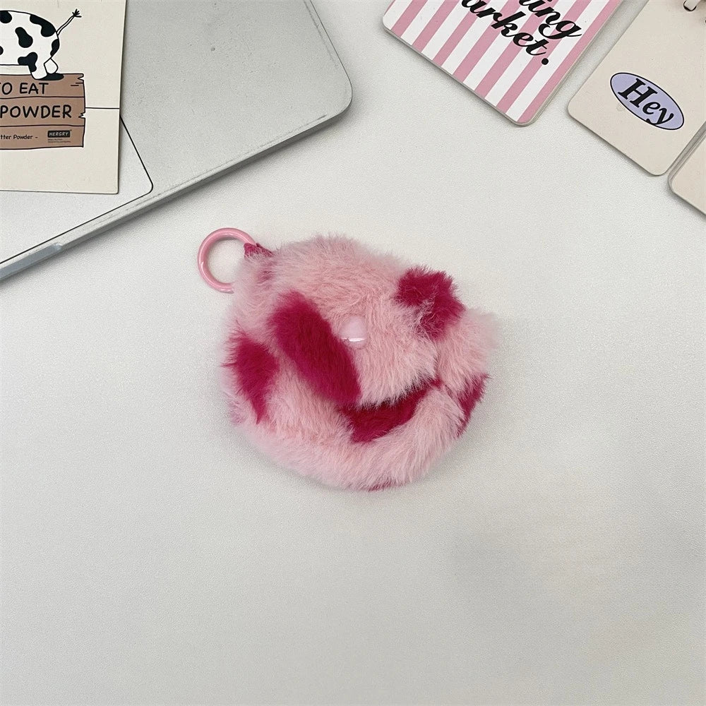 Plush Heart Earphone Bag – Cute Bluetooth Earbud Case Pouch Earbud Case Pouch Babs Pink