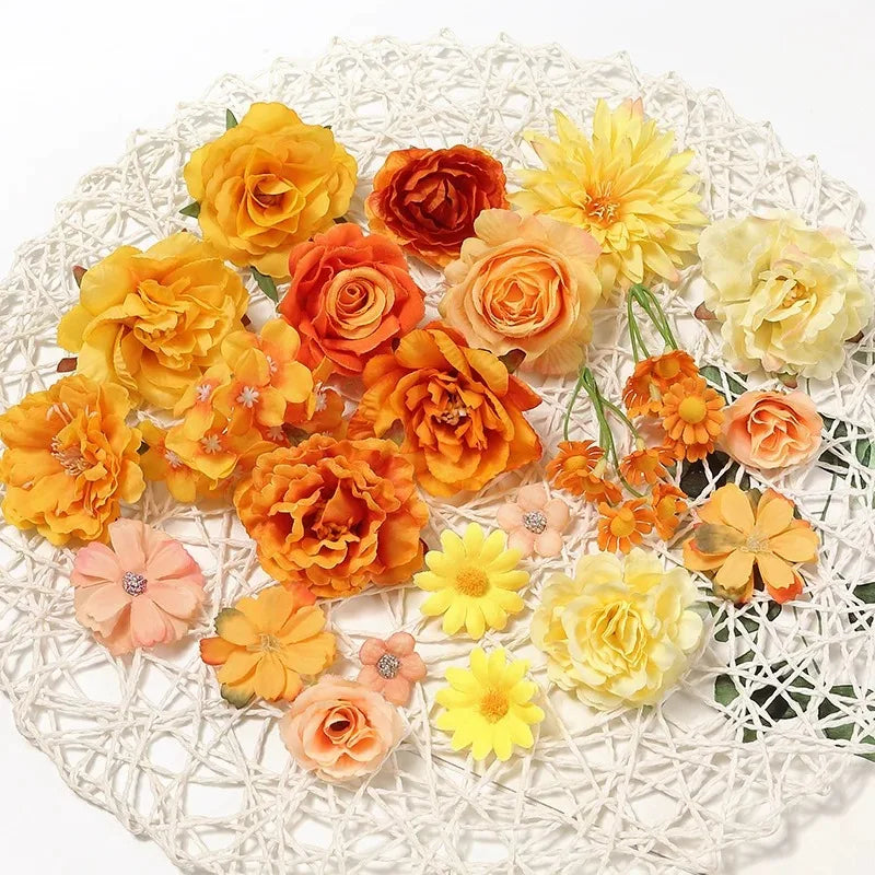 Orange Silk Rose Artificial Flowers – Wedding & Home Décor Artificial Silk Flowers Babs