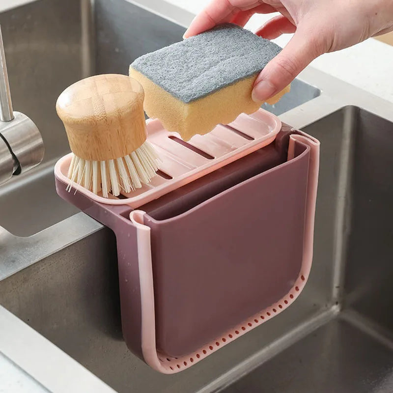 Kitchen Sink Retractable Drain Basket & Hanging Storage Rack Sink Drain Basket Babs
